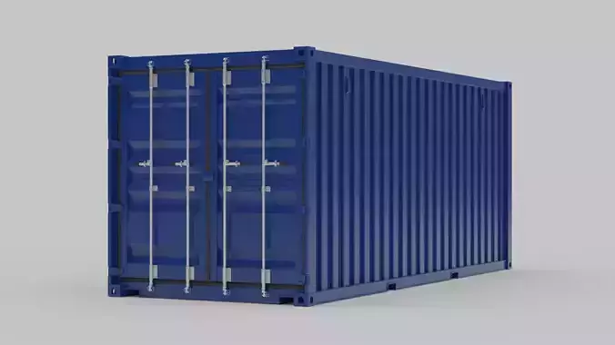 Shipping Container - Dark Blue 3D model