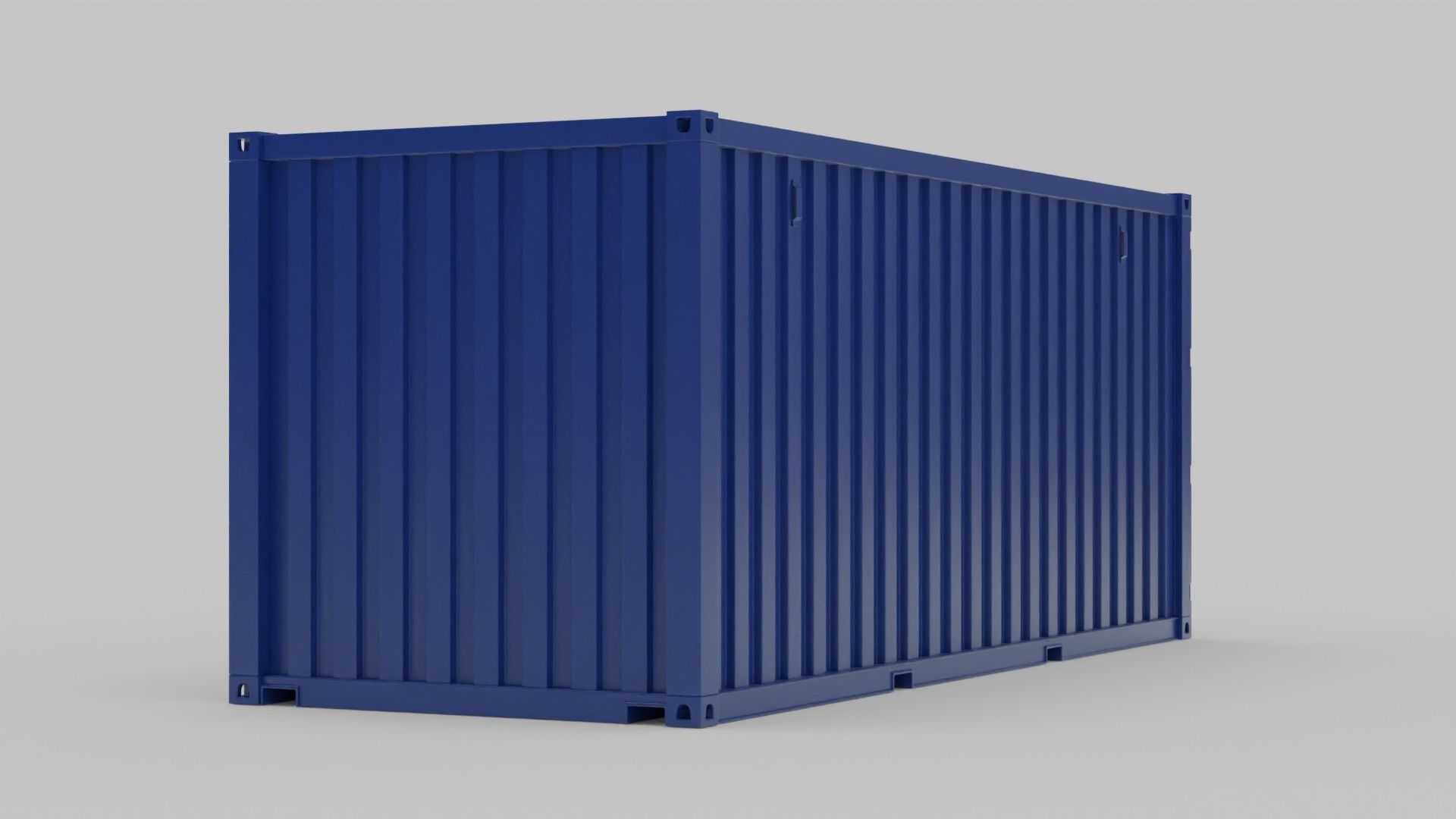 Shipping Container - Dark Blue 3D model_5