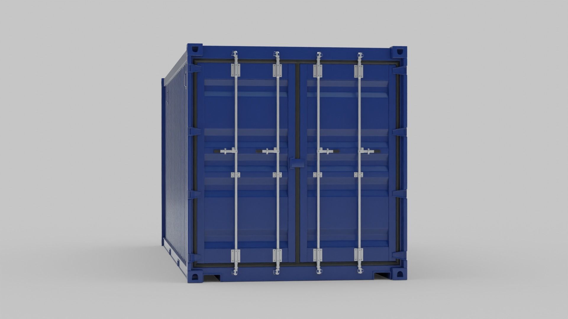 Shipping Container - Dark Blue 3D model_1