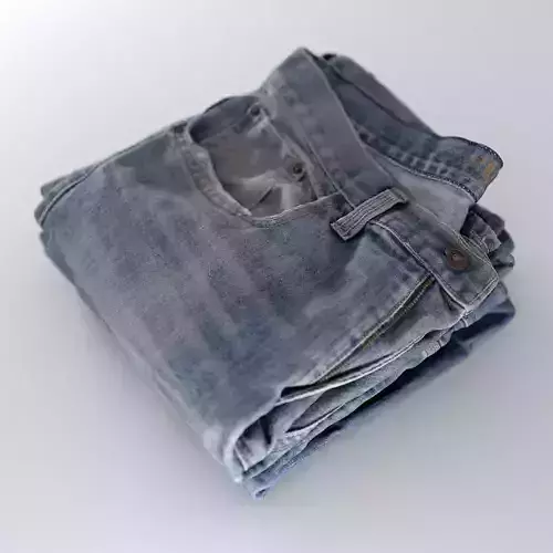 Stack Of Folded Mens Jeans 113 3D model