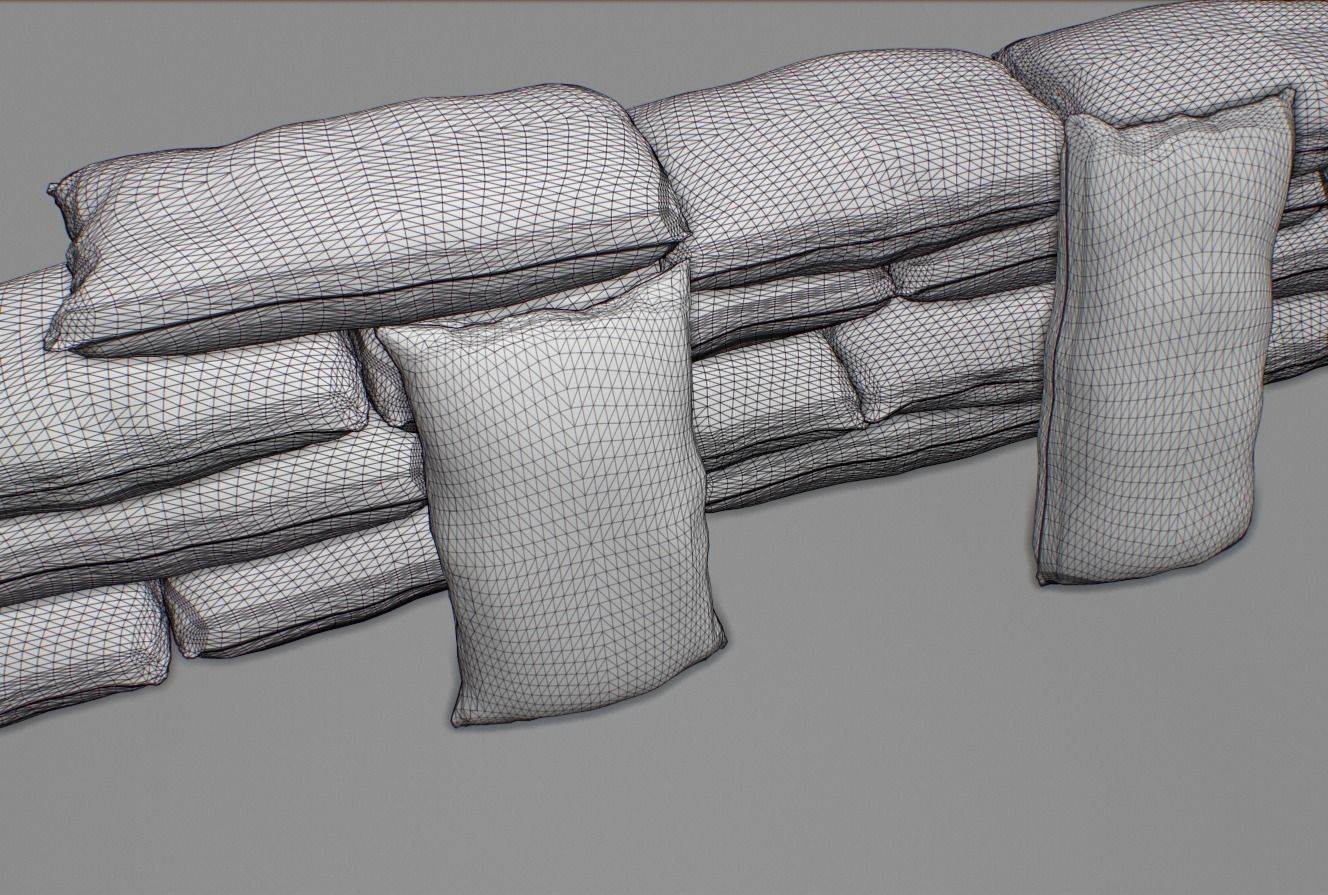 Bags pack 1 Low-poly 3D model_9