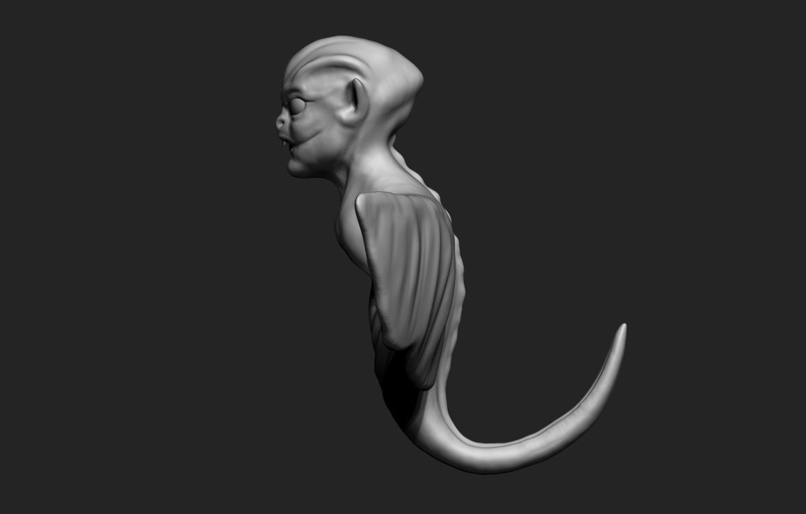 Monster creature with wings 3D model_1