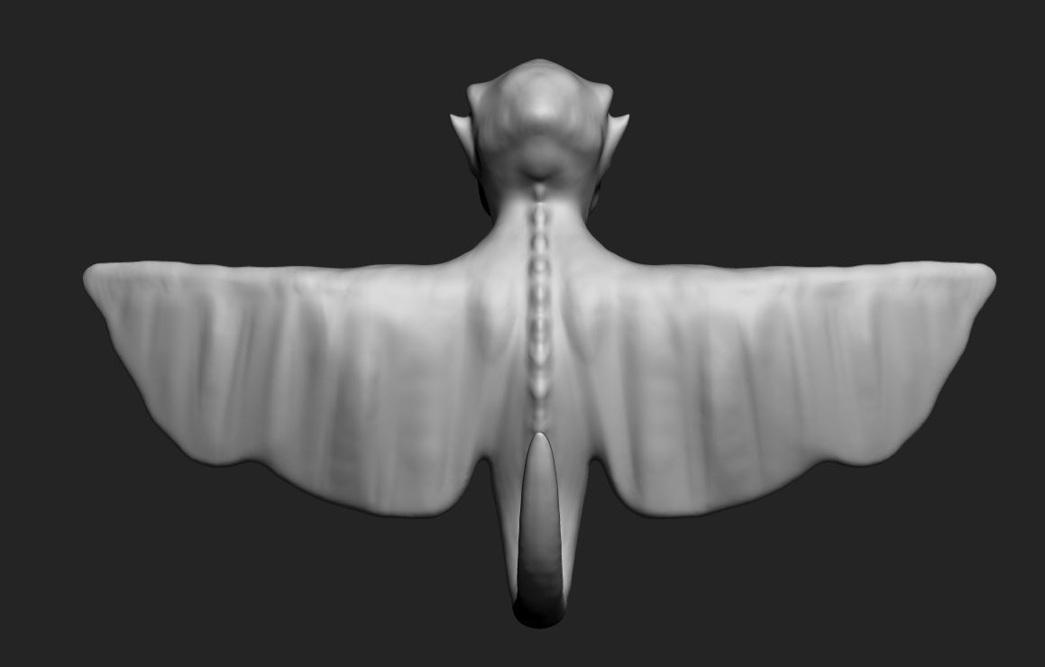 Monster creature with wings 3D model_2
