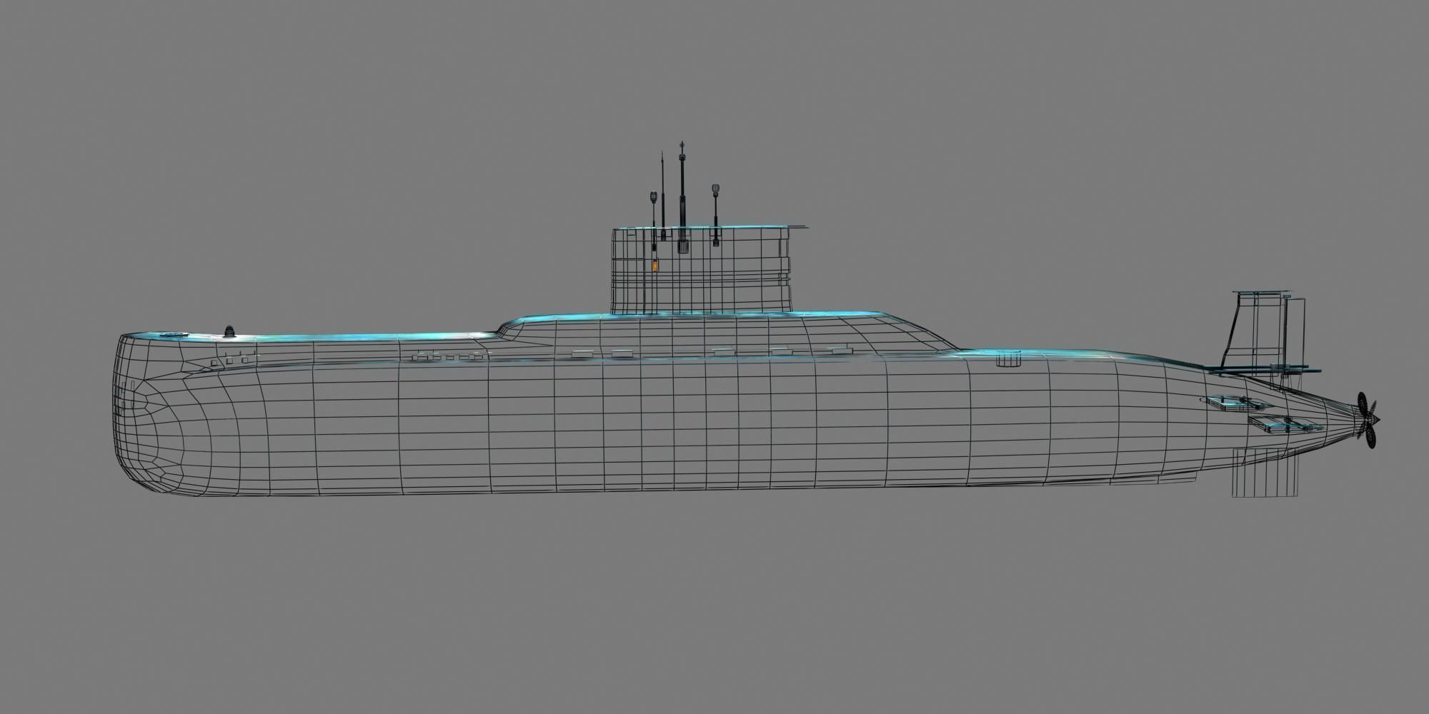 Type 209 Class 3D model Low-poly 3D model_2