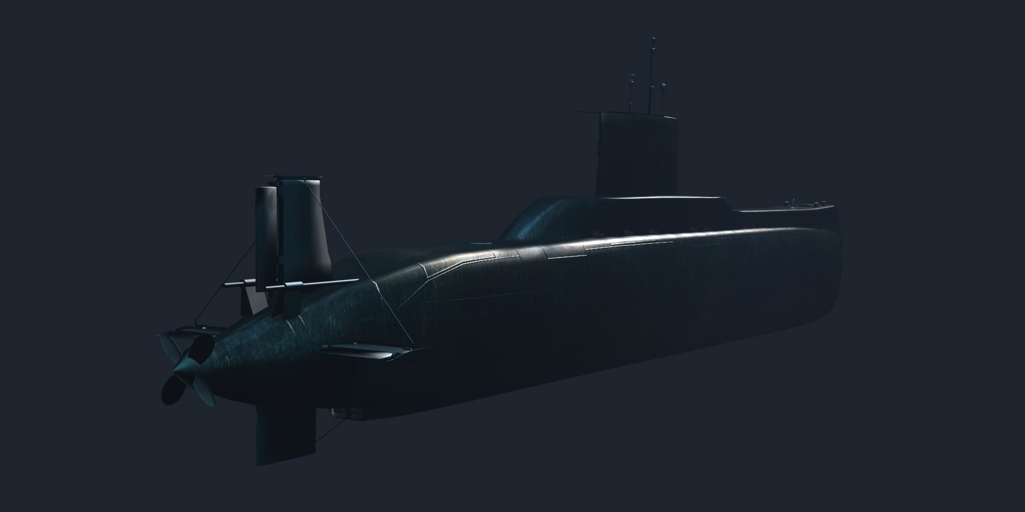 Type 209 Class 3D model Low-poly 3D model_10