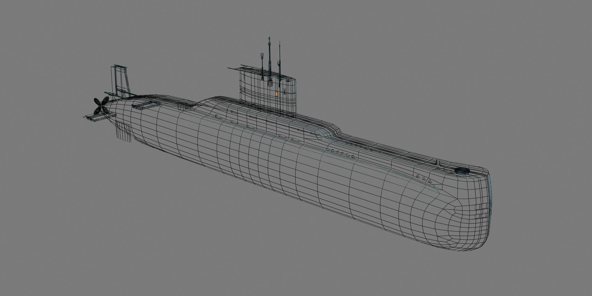 Type 209 Class 3D model Low-poly 3D model_3