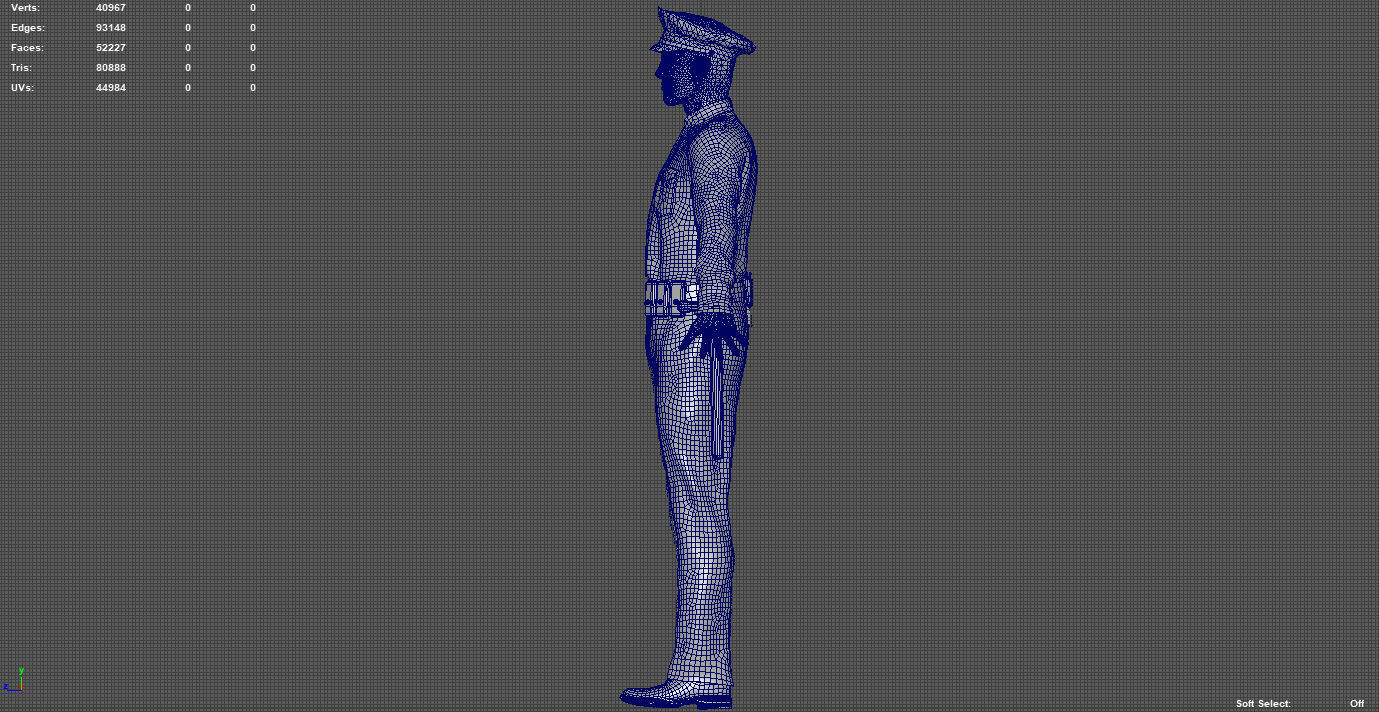 POLICE OFFICER  black 3D model_14