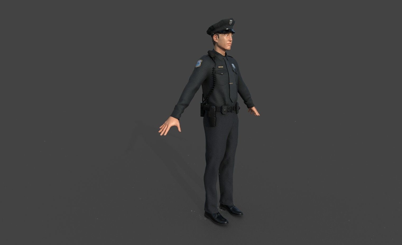 POLICE OFFICER  black 3D model_3