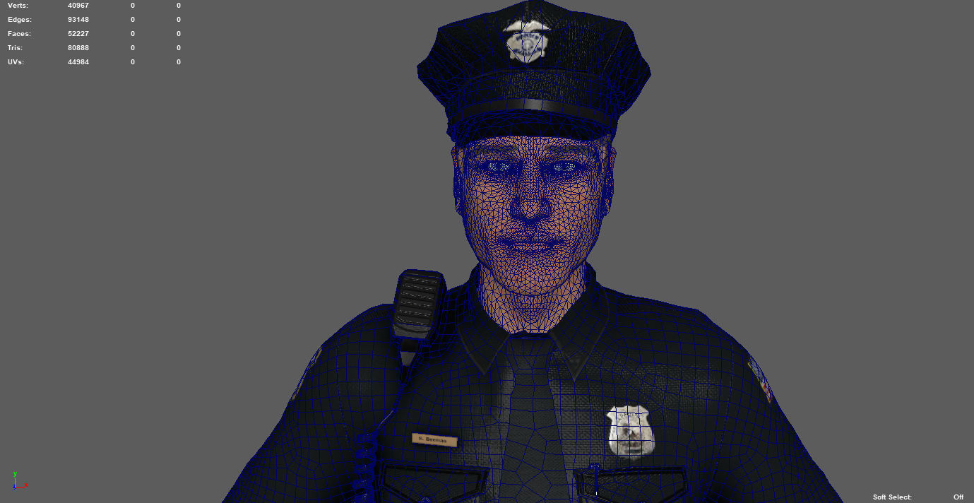 POLICE OFFICER  black 3D model_15