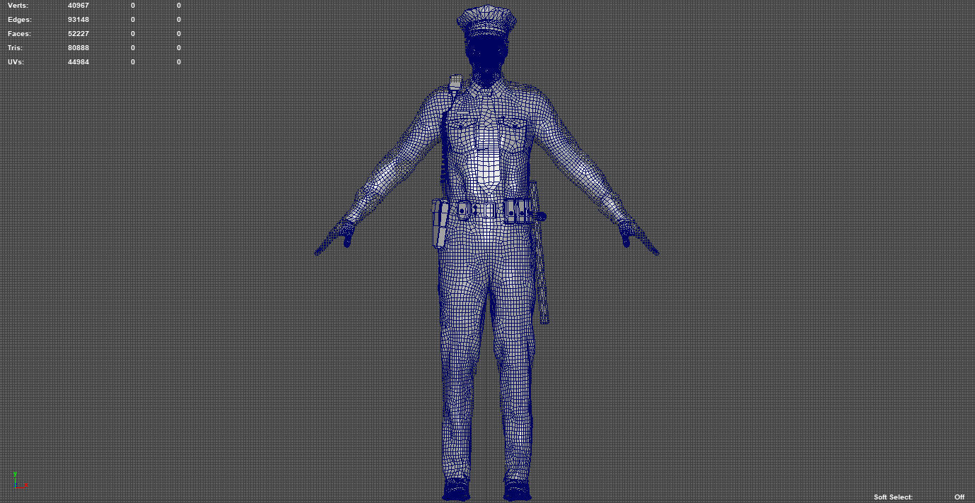 POLICE OFFICER  black 3D model_13