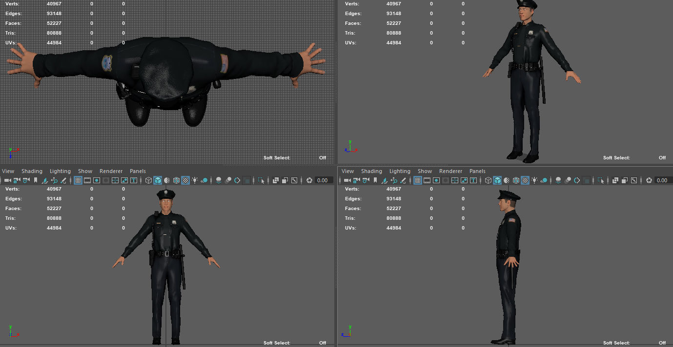 POLICE OFFICER  black 3D model_10