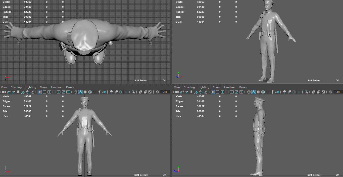 POLICE OFFICER  black 3D model_11