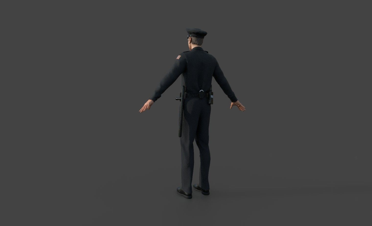 POLICE OFFICER  black 3D model_2