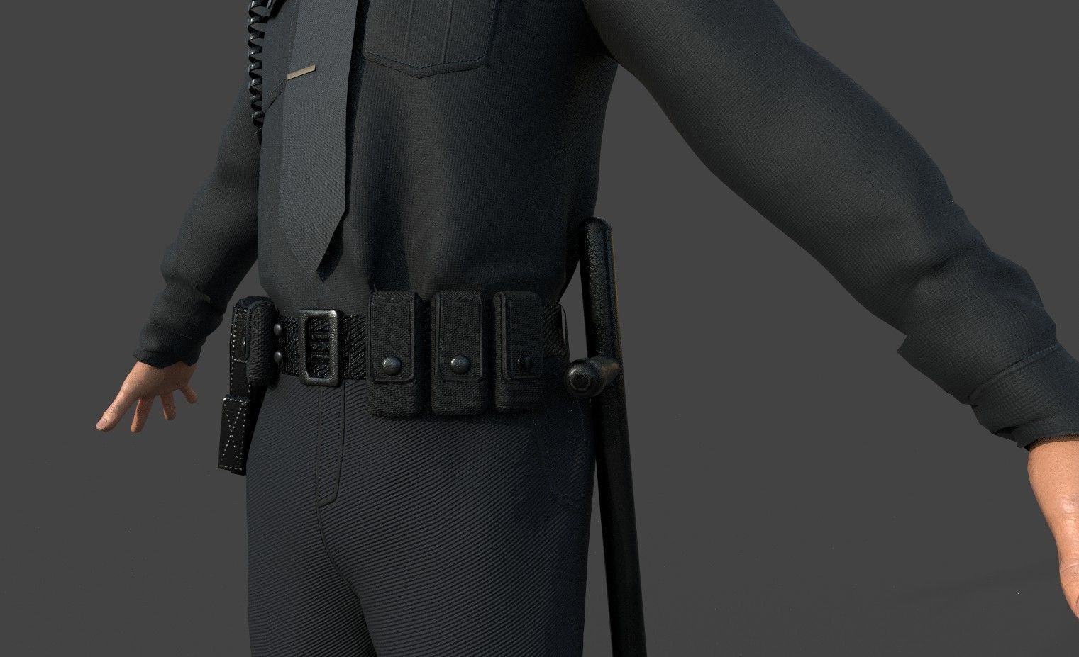 POLICE OFFICER  black 3D model_5
