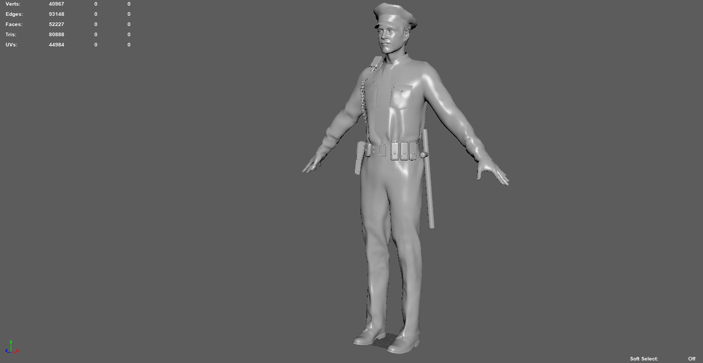 POLICE OFFICER  black 3D model_8