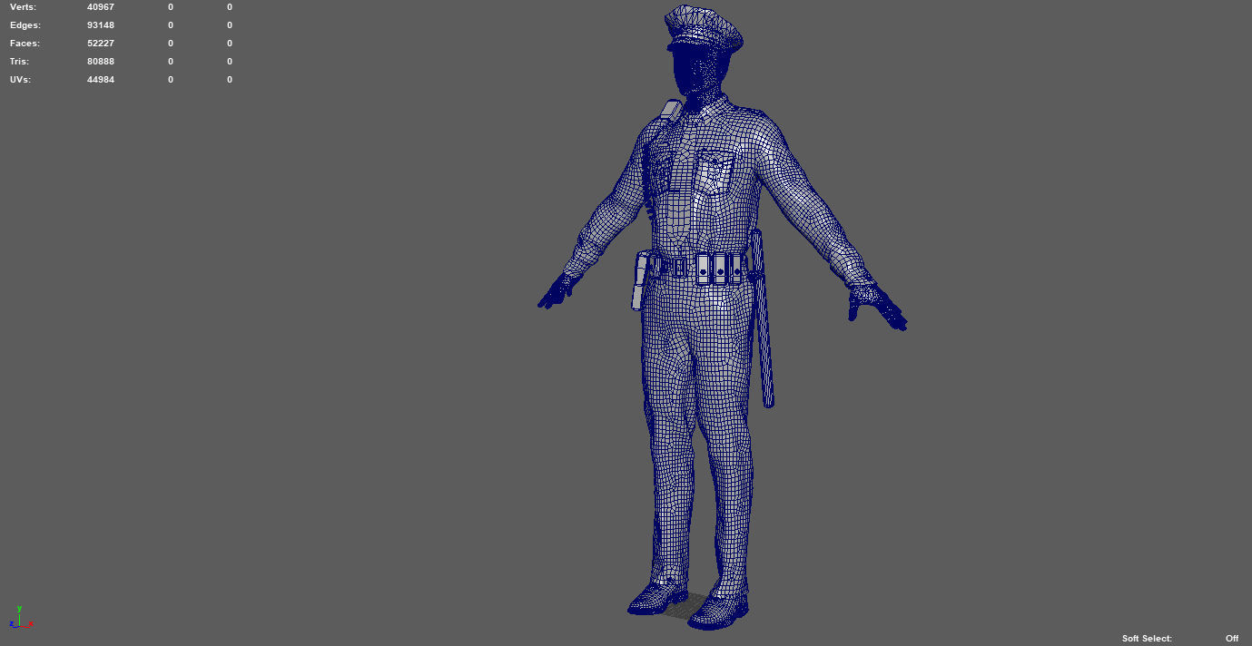 POLICE OFFICER  black 3D model_9