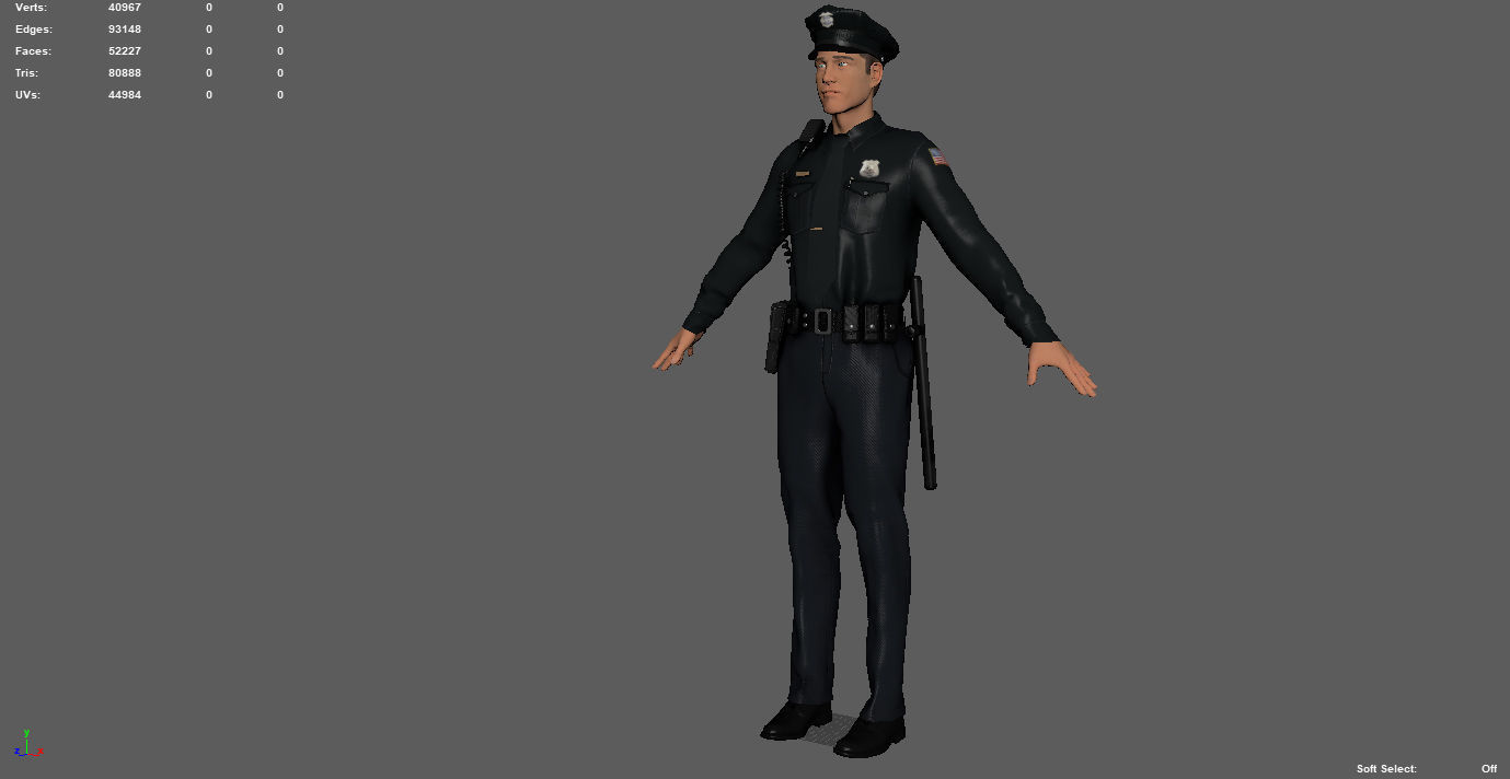 POLICE OFFICER  black 3D model_7