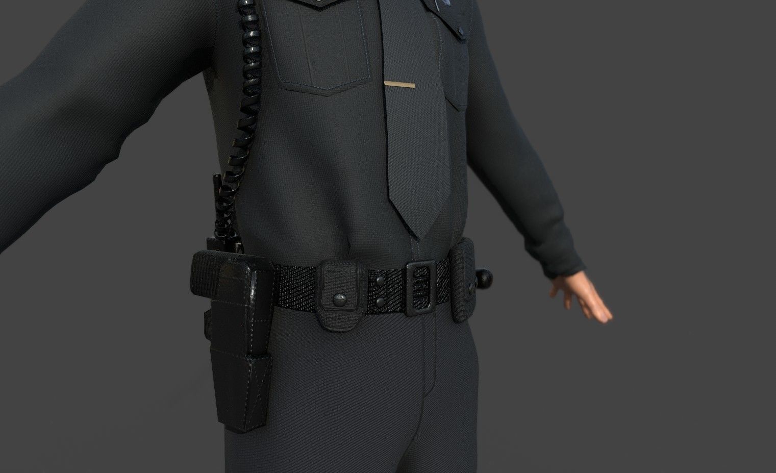 POLICE OFFICER  black 3D model_4