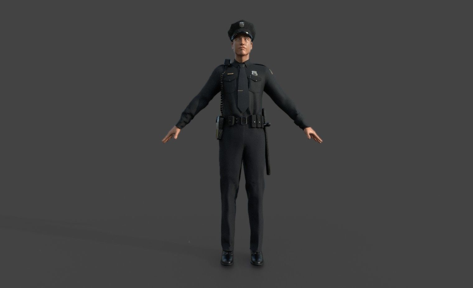POLICE OFFICER  black 3D model_1