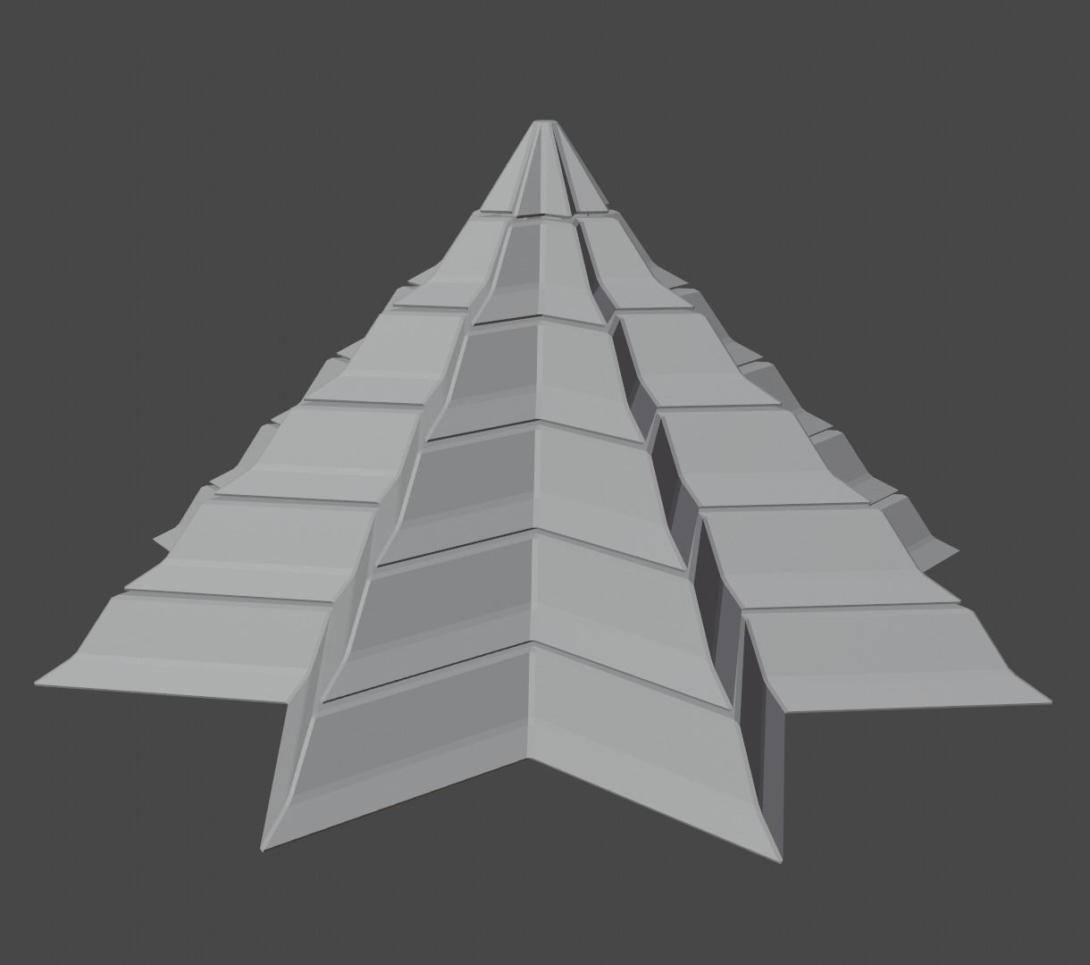 Pyramidal Structure 8 Corners Interstices Beveled and Angles Low-poly 3D model_2