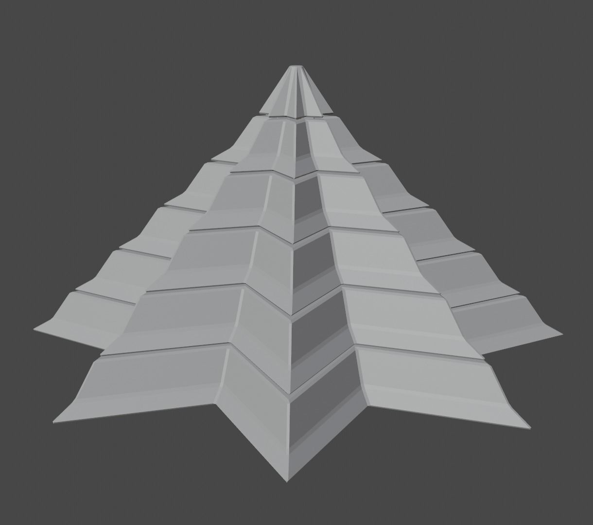 Pyramidal Structure 8 Corners Interstices Beveled and Angles Low-poly 3D model_9