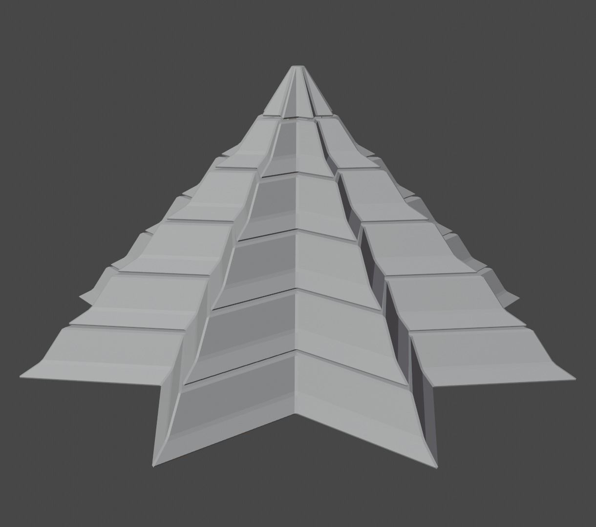 Pyramidal Structure 8 Corners Interstices Beveled and Angles Low-poly 3D model_8