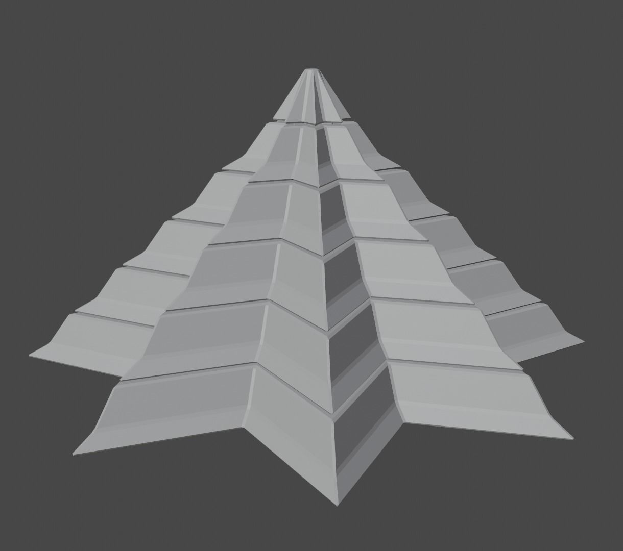 Pyramidal Structure 8 Corners Interstices Beveled and Angles Low-poly 3D model_4