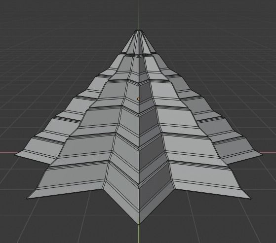 Pyramidal Structure 8 Corners Interstices Beveled and Angles Low-poly 3D model_10