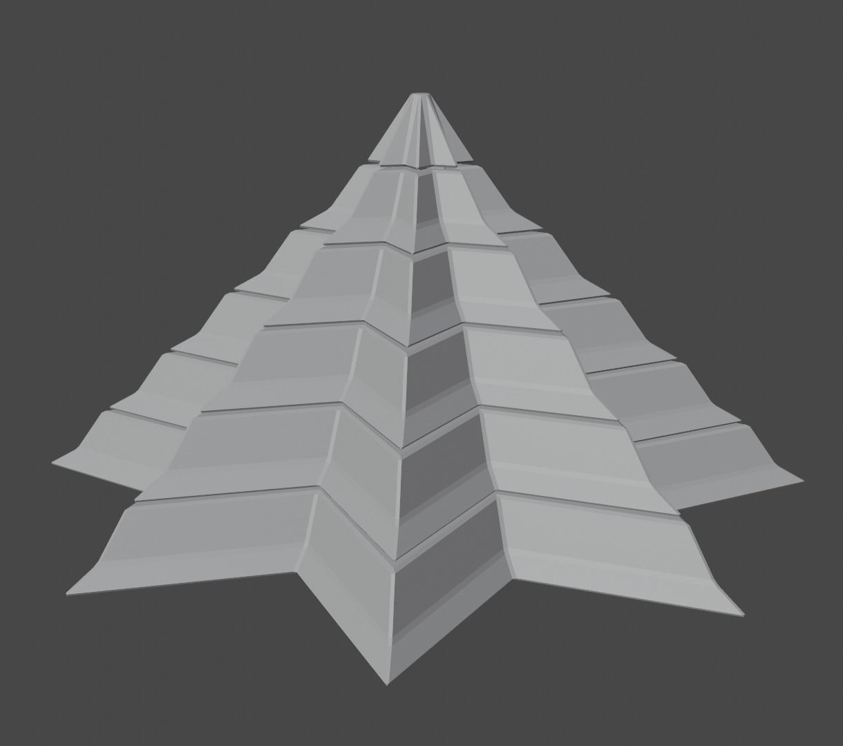 Pyramidal Structure 8 Corners Interstices Beveled and Angles Low-poly 3D model_6