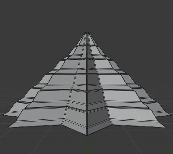 Pyramidal Structure 8 Corners Interstices Beveled and Angles Low-poly 3D model_11
