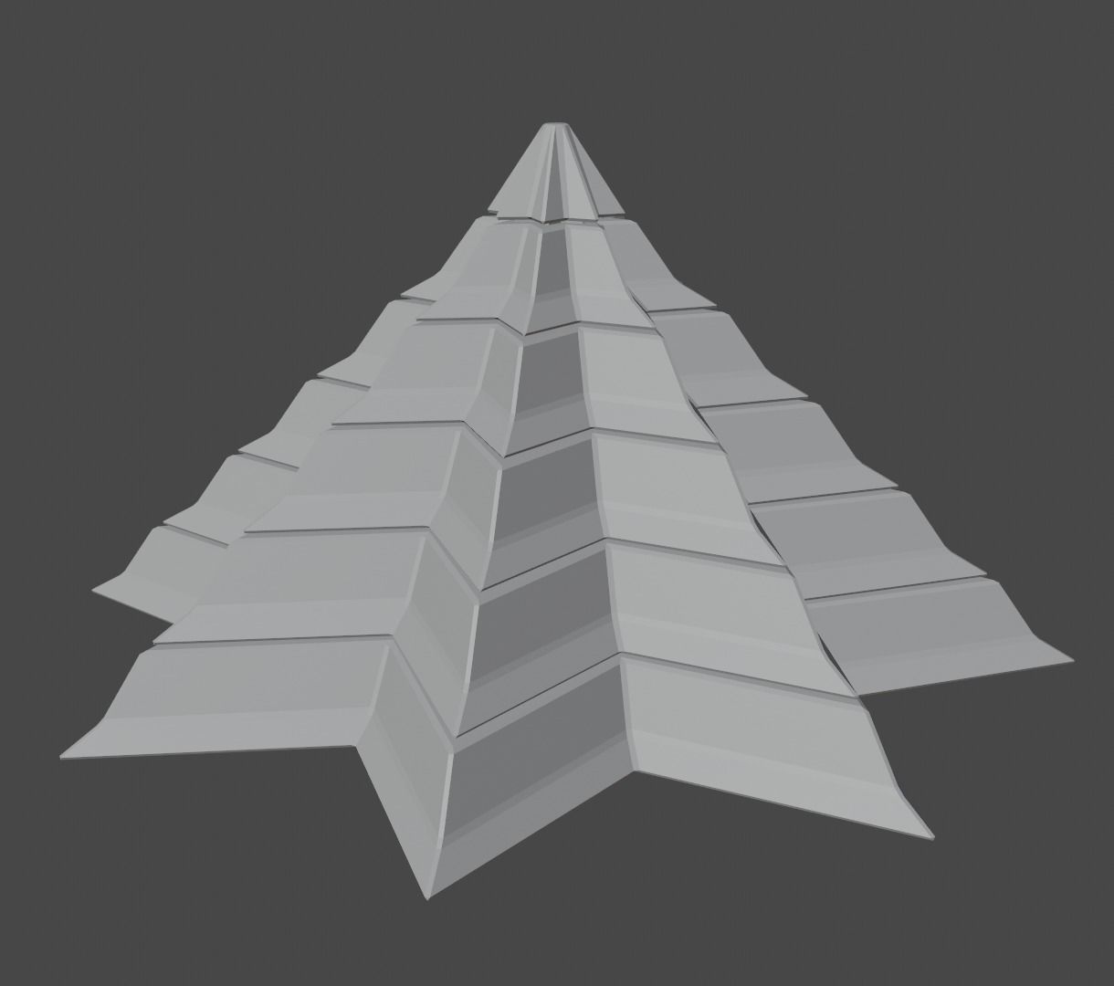 Pyramidal Structure 8 Corners Interstices Beveled and Angles Low-poly 3D model_3