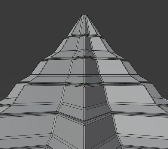 Pyramidal Structure 8 Corners Interstices Beveled and Angles Low-poly 3D model_13