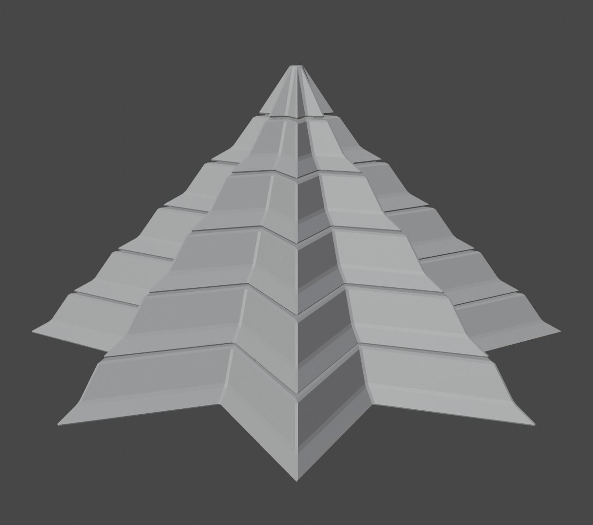 Pyramidal Structure 8 Corners Interstices Beveled and Angles Low-poly 3D model_5