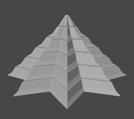 Pyramidal Structure 8 Corners Interstices Beveled and Angles Low-poly 3D model