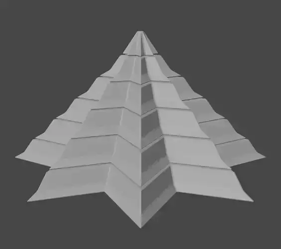 Pyramidal Structure 8 Corners Interstices Beveled and Angles Low-poly 3D model