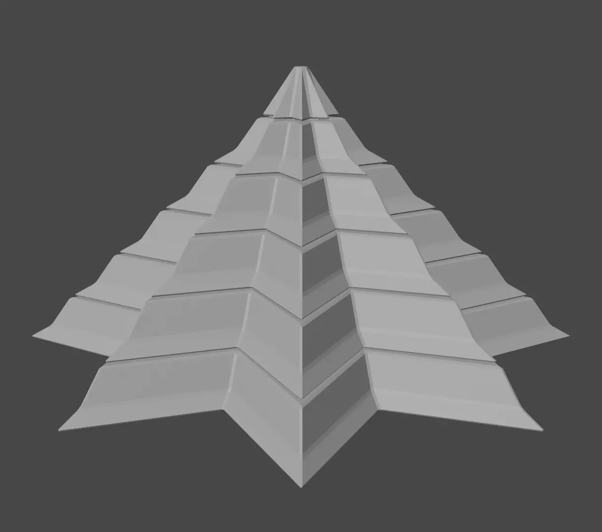 Pyramidal Structure 8 Corners Interstices Beveled and Angles Low-poly 3D model_0