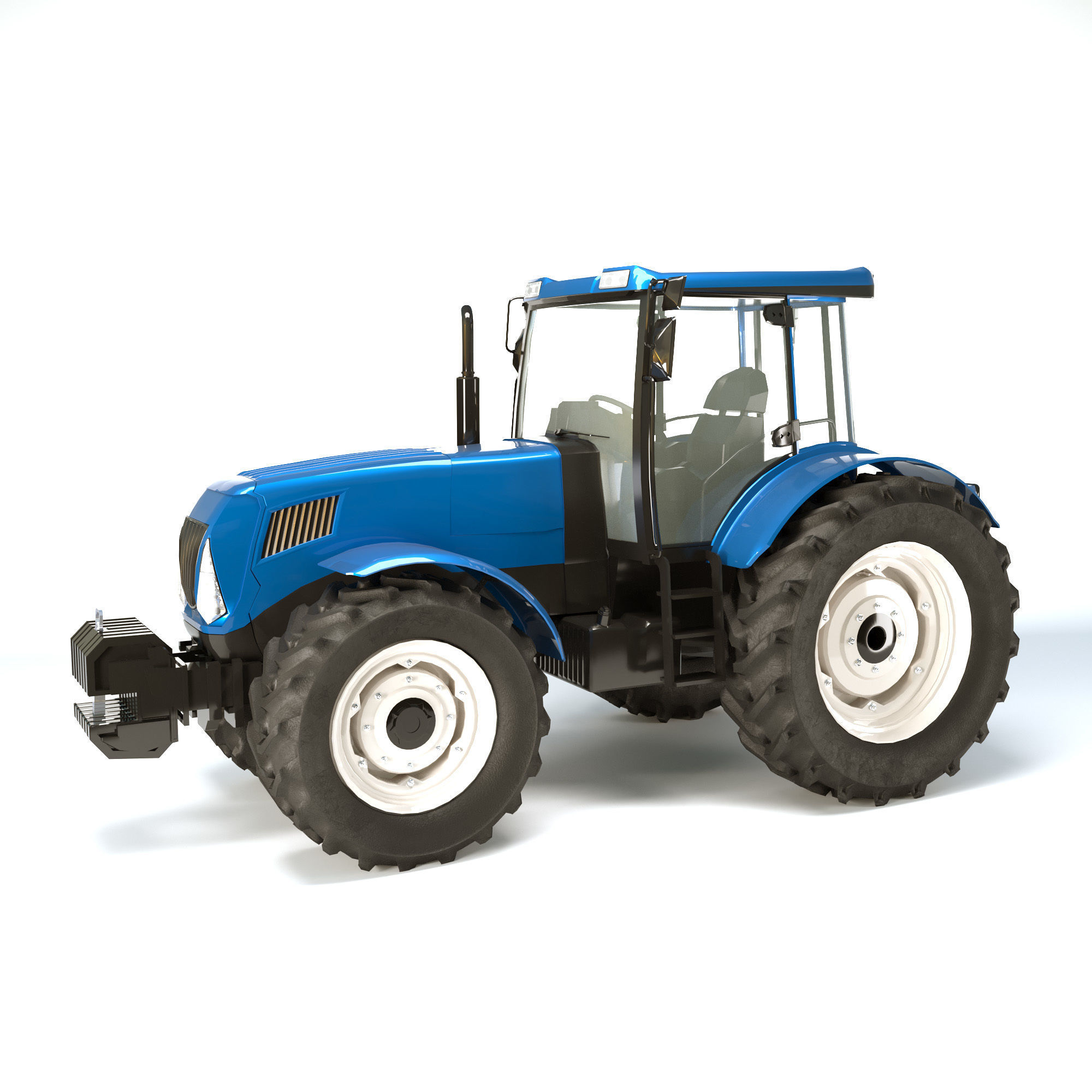 Tractor Low Poly and High Poly Low-poly 3D model_2
