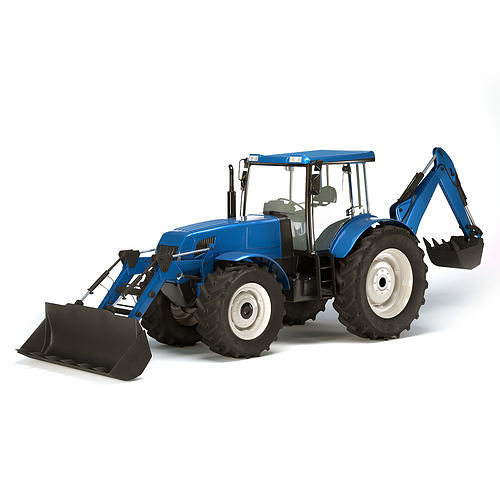 Tractor Low Poly and High Poly Low-poly 3D model