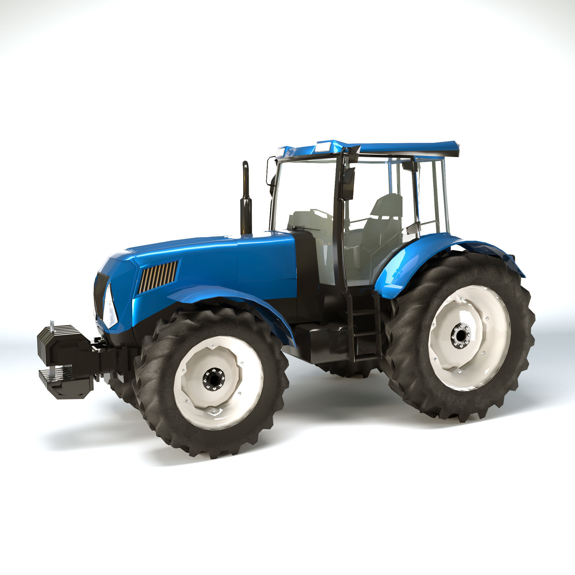 Tractor Low Poly and High Poly Low-poly 3D model_3