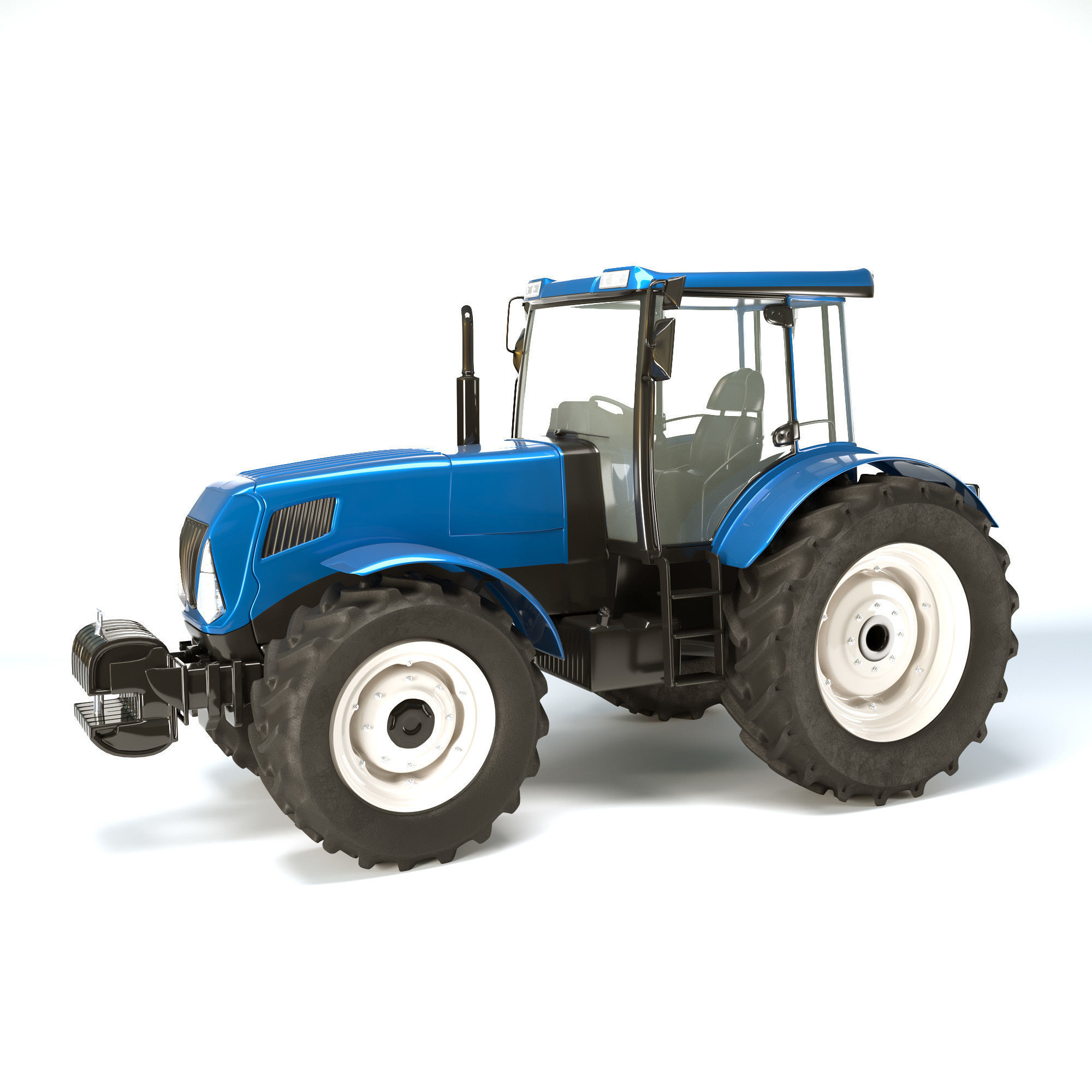 Tractor Low Poly and High Poly Low-poly 3D model_1