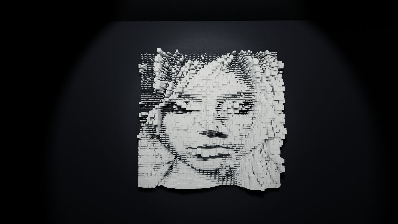 face 3d model art work 3D print model_1