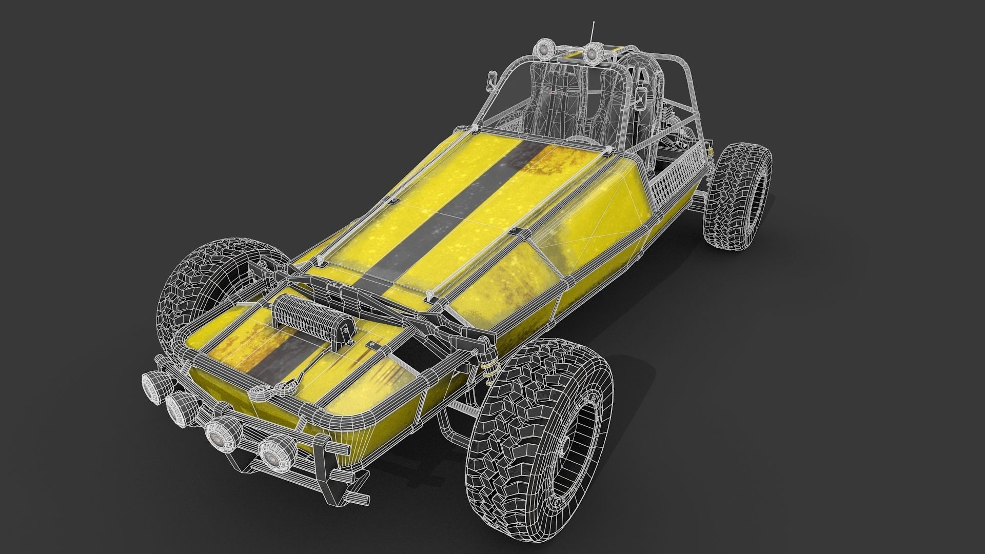 Dune Buggy Low-poly 3D model_10