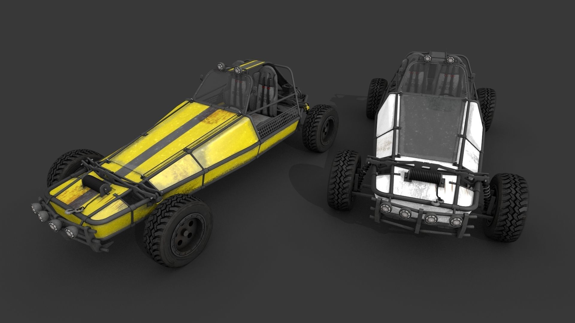 Dune Buggy Low-poly 3D model_13