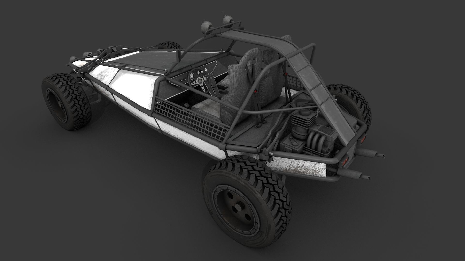 Dune Buggy Low-poly 3D model_12