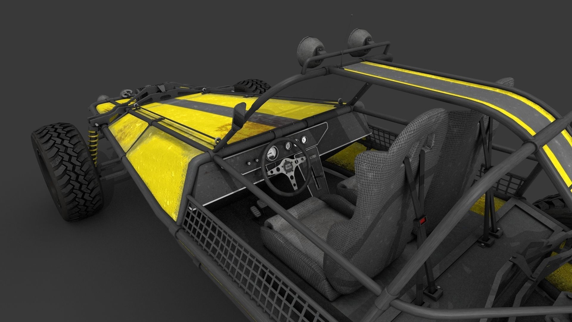 Dune Buggy Low-poly 3D model_4