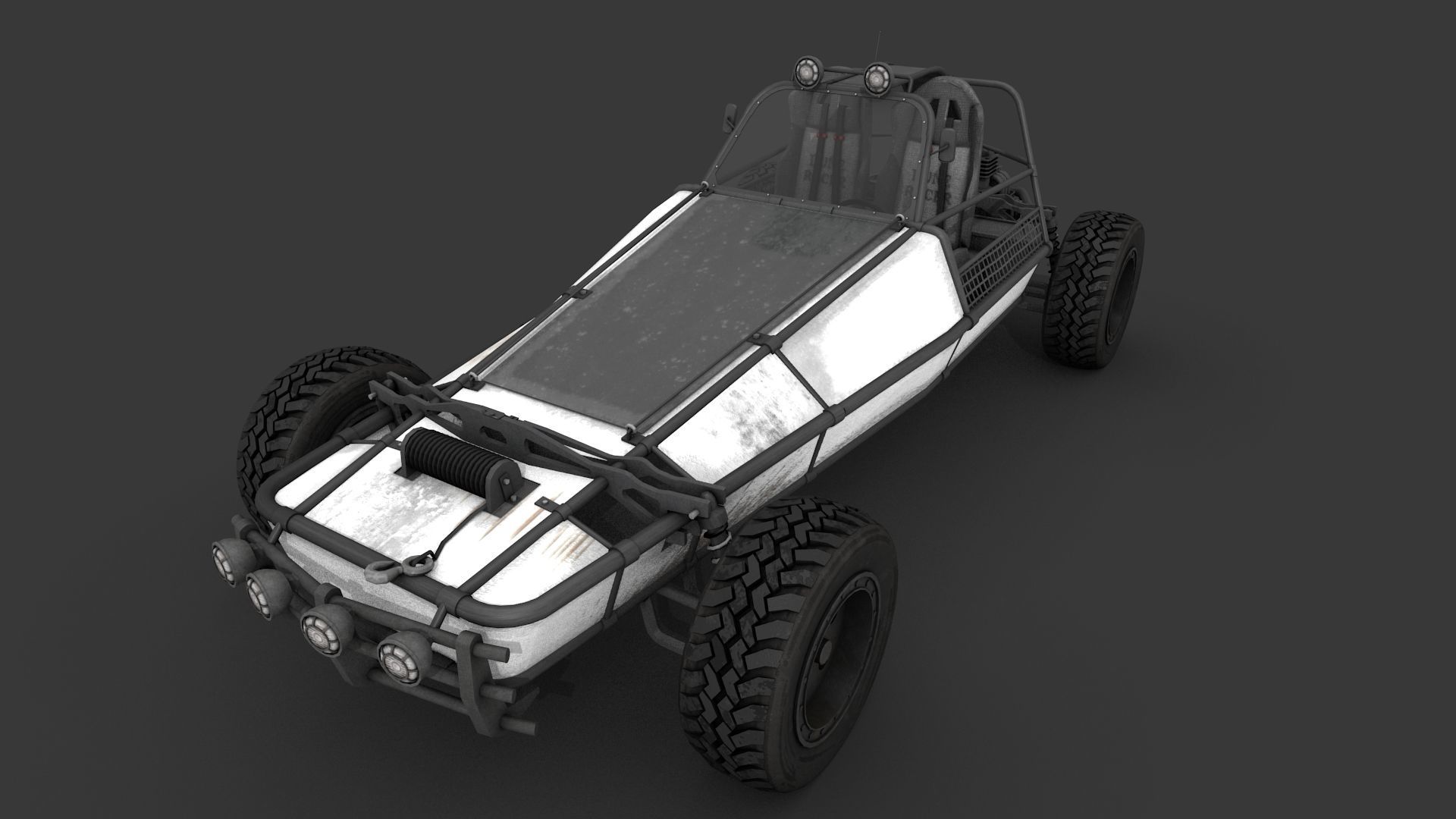 Dune Buggy Low-poly 3D model_11