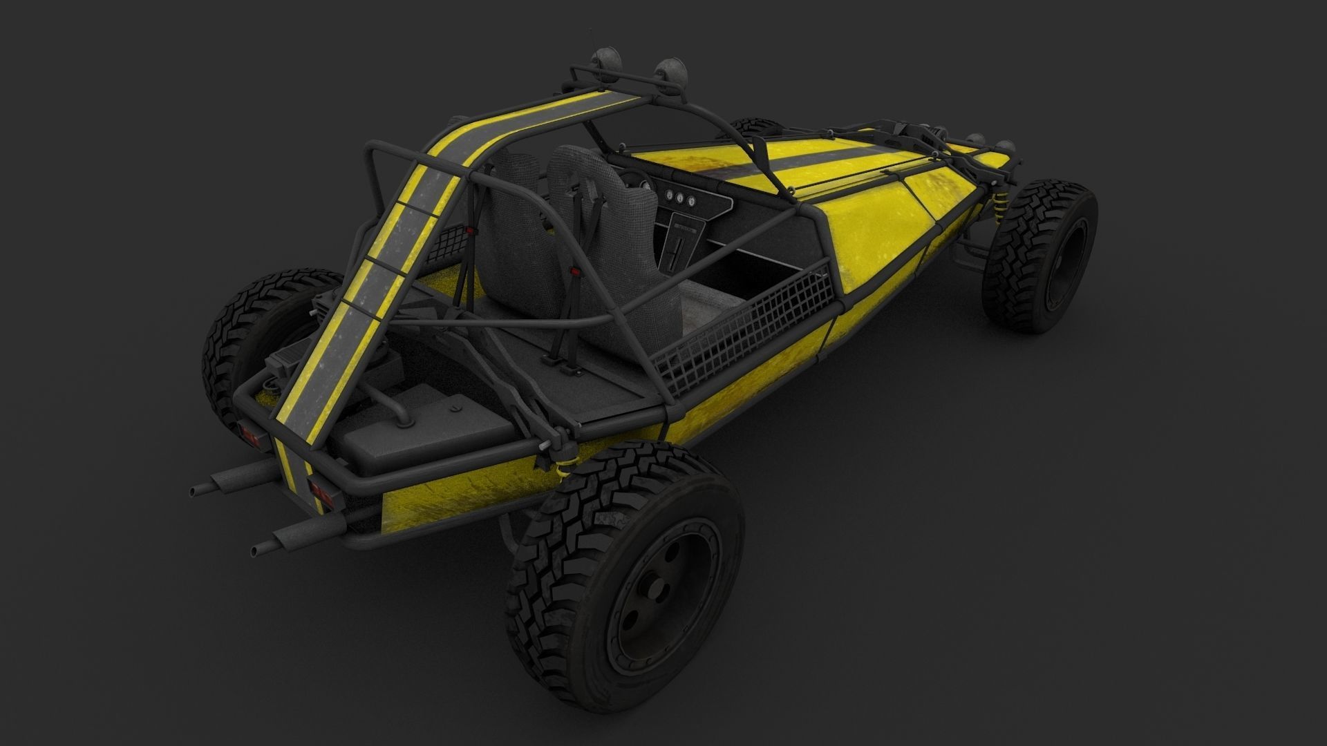 Dune Buggy Low-poly 3D model_2
