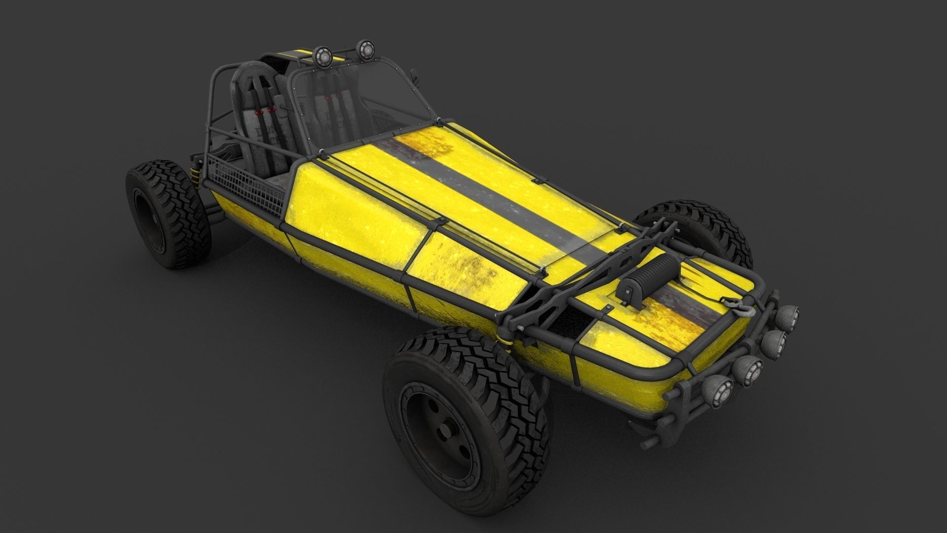 Dune Buggy Low-poly 3D model_3