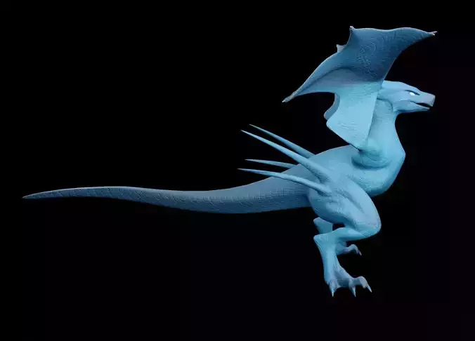 Lowpoly Rigged Bird-Dragon Low-poly 3D model