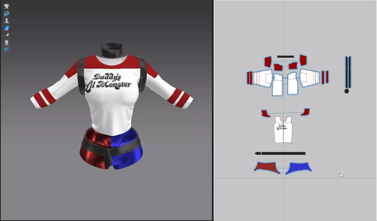 Harley Quinn Costume Free 3D model
